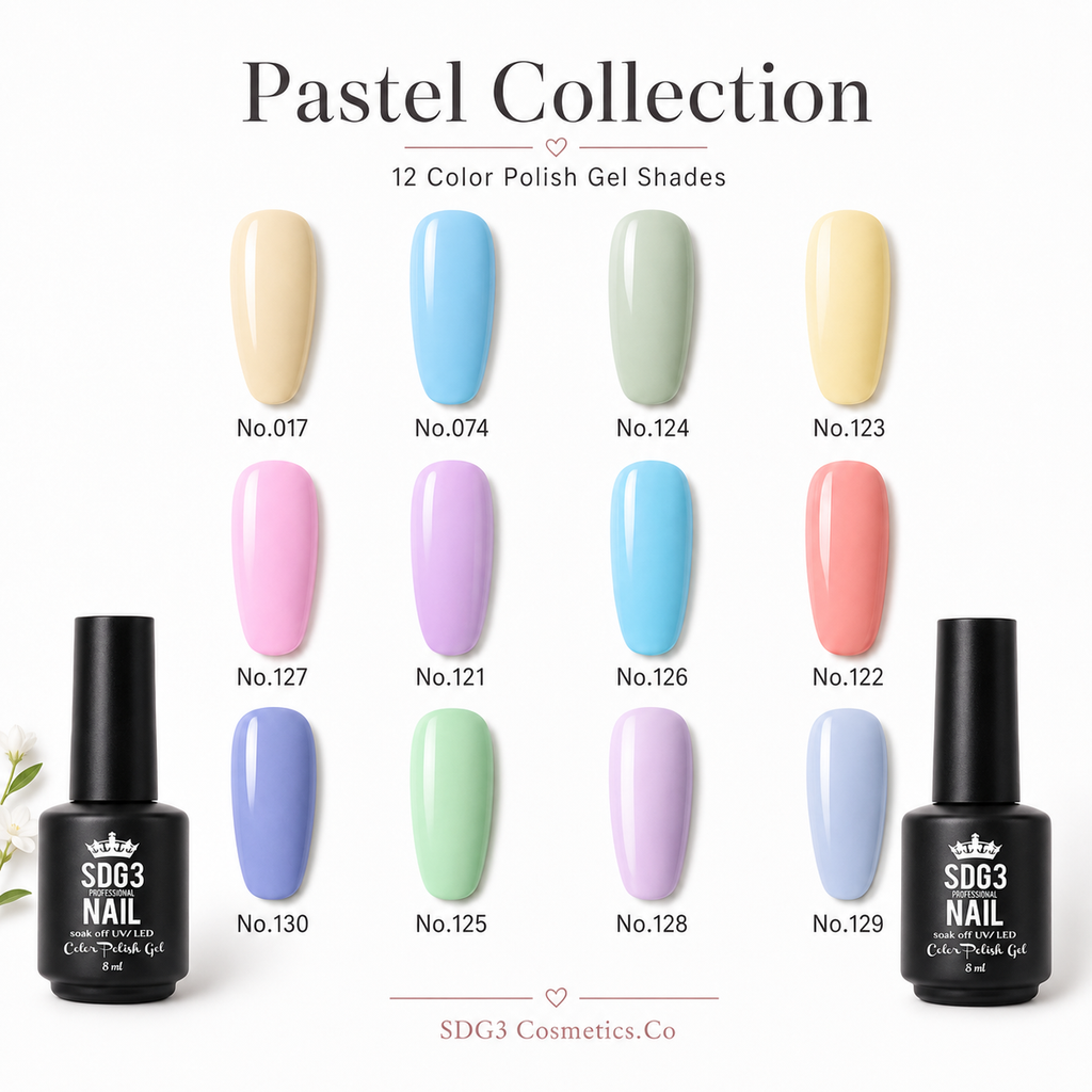 Color Polish Gel Pastel Mix Set – 12 PCS | Professional Nail Gel Collection
