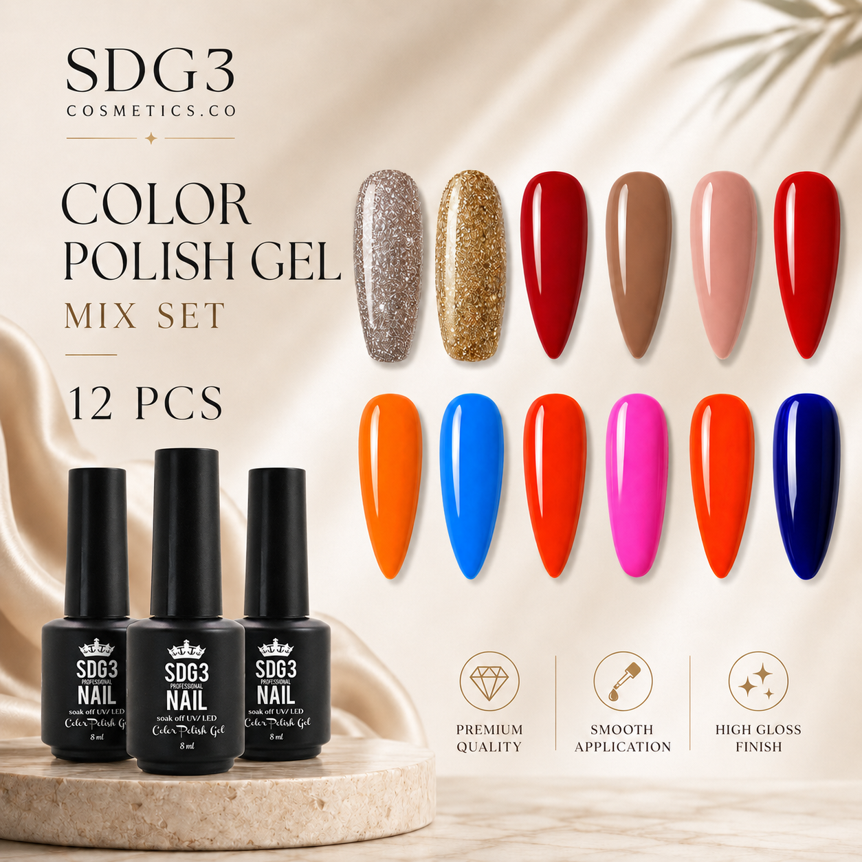 Color Polish Gel Mix Set – 12 PCS | Professional Nail Gel Collection